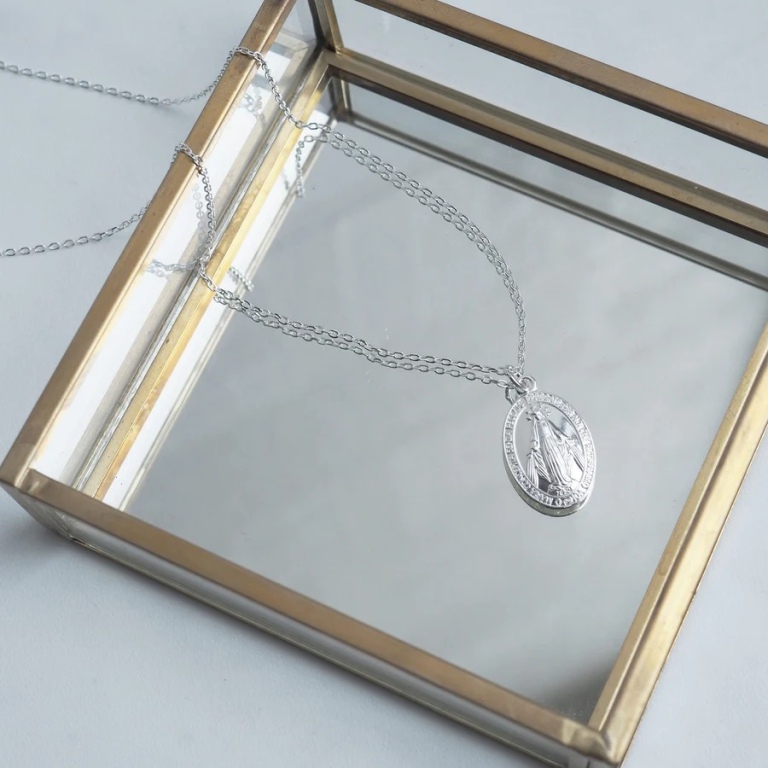 yuzen_SILVER NECKLACE MARIA MEDAL シルバー ネックレス_商品画像