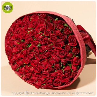 フラワーメッセージ お花屋さん 赤バラ 99本花束