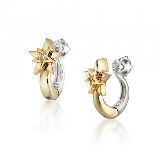 starjewelry_WHITE TOPAZ & STAR CLIP EARRINGS
