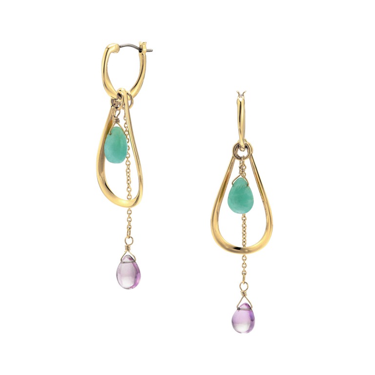 Vendome boutique_天然石チャーム付き スイングピアス
