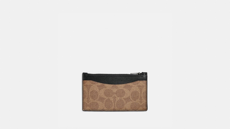 COACH_ジップ カード ケース シグネチャー キャンバス