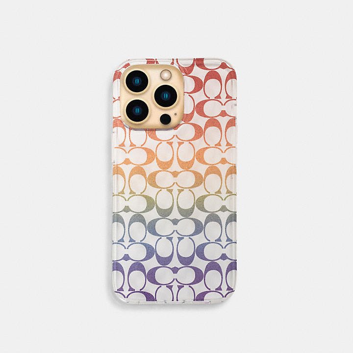 COACHNEW IPHONE 13 PRO ケース ウィズ レインボー シグネチャー_商品画像