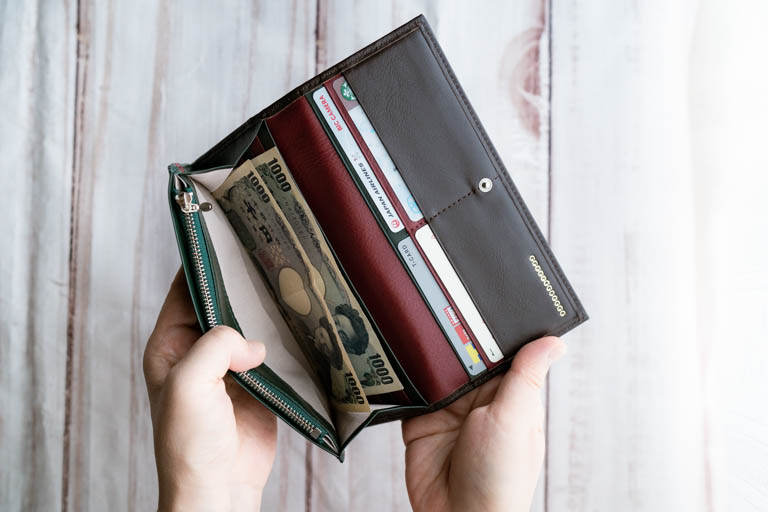 JOGGO_フラップバイカラー長財布（シングルホック）_カードポケットなどの収納部分