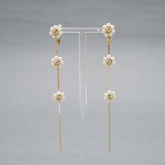 flower_gold pearly fleur earring ～ｺﾞｰﾙﾄﾞﾊﾟｰﾘｰﾌﾙｰﾙｲﾔﾘﾝｸﾞ