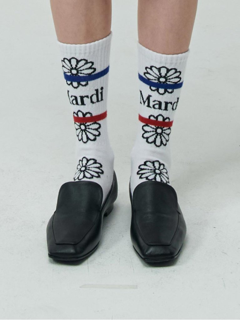 MARDI MERCREDI_SOCKS FLOS EMOJI (WHITE)