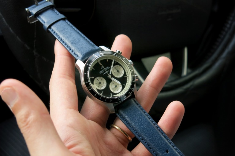 about vintage_1960racing chronograph_ダークブルーベルト
